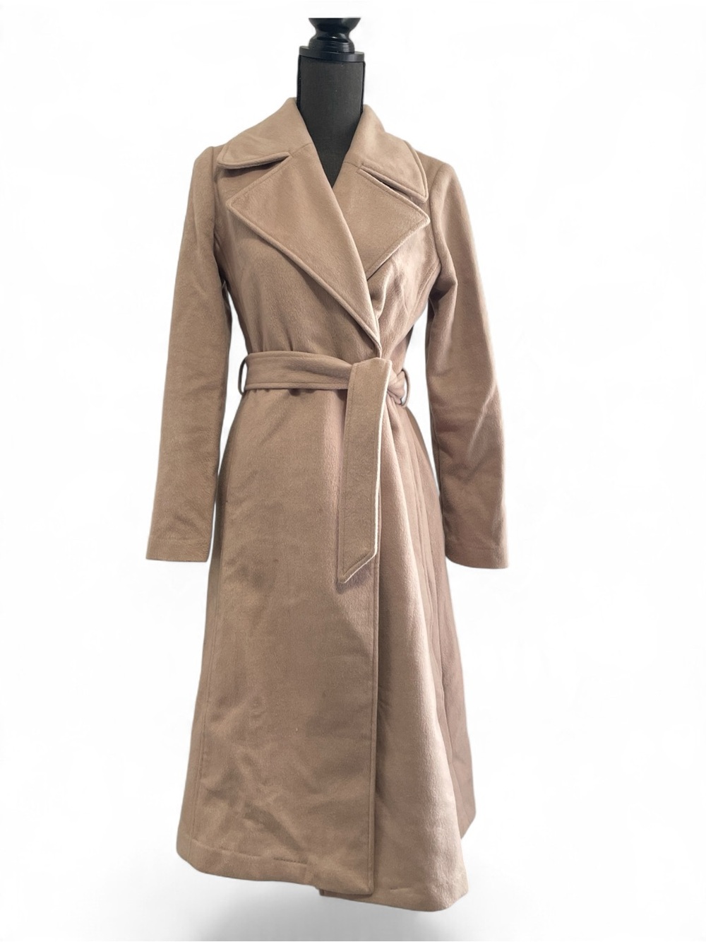 Karl Lagerfeld Paris Light Beige Wrap Trench Coat with belt size XS